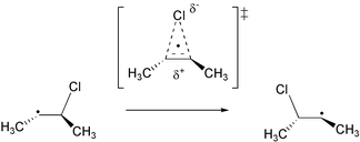 Graphical abstract: 1,2-Chlorine atom migration in 3-chloro-2-butyl radicals: a computational study