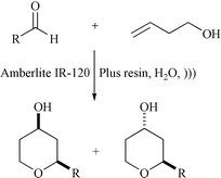 Graphical abstract: Direct formation of 2,4-disubstituted tetrahydropyranols in water mediated by an acidic solid resin