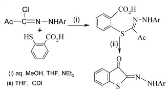 Graphical abstract: An alternative synthesis of 2-(N-arylhydrazono)-1-benzothiophen-3-ones