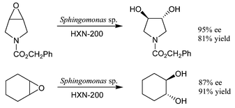 Graphical abstract: Highly enantioselective hydrolysis of alicyclic meso-epoxides with a bacterial epoxide hydrolase from Sphingomonas sp. HXN-200: simple syntheses of alicyclic vicinal trans-diols