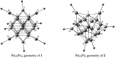Graphical abstract: Metal-ligated induced structural interconversion between Pd23(CO)20(PEt3)10 and Pd23(CO)20(PEt3)8 possessing highly dissimilar Pd23 core-geometries