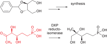 Graphical abstract: Isoprenoid biosynthesis via the MEP pathway. Synthesis of (3R,4S)-3,4-dihydroxy-5-oxohexylphosphonic acid, an isosteric analogue of 1-deoxy-d-xylulose 5-phosphate, the substrate of the 1-deoxy-d-xylulose 5-phosphate reducto-isomerase