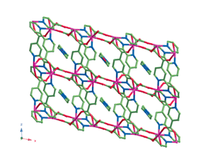 Graphical abstract: Solvent templated synthesis of metal–organic frameworks: structural characterisation and properties of the 3D network isomers {[Mn(dcbp)]·½DMF}n and {[Mn(dcbp)]·2H2O}n