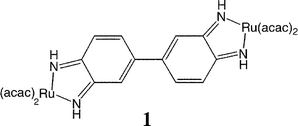 Graphical abstract: {(μ-L)[RuII(acac)2]2}n, n = 2+, +, 0, −, 2−, with L = 3,3′,4,4′-tetraimino-3,3′,4,4′-tetrahydrobiphenyl. EPR-supported assignment of NIR absorptions for the paramagnetic intermediates