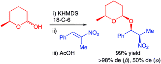 Graphical abstract: Highly stereoselective oxy-Michael additions to α,β-disubstituted nitro olefins: asymmetric synthesis of pseudo-norephedrine derivatives and THP* protected α-hydroxy ketones