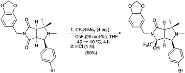 Graphical abstract: Nucleophilic trifluoromethylation of cyclic imides using (trifluoromethyl)trimethylsilane CF3SiMe3