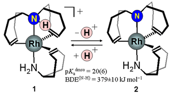 Graphical abstract: Amine olefin rhodium(i) complexes: pKa and NH bond strength