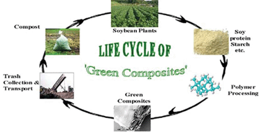 Graphical abstract: ‘Green’ composites using cross-linked soy flour and flax yarns