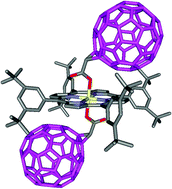 Graphical abstract: Novel fullerene–porphyrin–fullerene triad linked by metal axial coordination: Synthesis, X-ray crystal structure, and spectroscopic characterizations of trans-bis([60]fullerenoacetato)tin(iv) porphyrin
