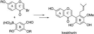 Graphical abstract: The first total synthesis of kwakhurin, a characteristic component of a rejuvenating plant, “kwao keur”: toward an efficient synthetic route to phytoestrogenic isoflavones