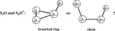 Graphical abstract: Structures of the trisulfur oxides S3O and S3O˙+: branched rings, not open chains