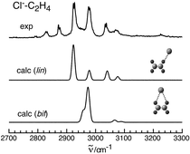 Graphical abstract: Infrared spectra of the Cl−–C2H4 and Br−–C2H4 anion dimers