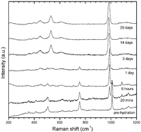Graphical abstract: Hydration of tricalcium aluminate (C3A) in the presence and absence of gypsum—studied by Raman spectroscopy and X-ray diffraction
