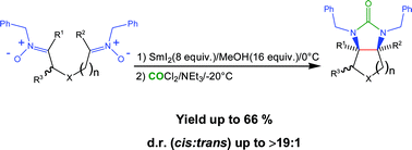 Graphical abstract: Samarium diiodide-induced intramolecular pinacol coupling of dinitrones: synthesis of cyclic cis-vicinal diamines