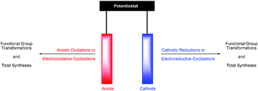 Graphical abstract: The application of cathodic reductions and anodic oxidations in the synthesis of complex molecules
