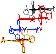 Graphical abstract: Intermolecular interactions of extended aromatic ligands: the synchrotron molecular structures of [Ru(bpy)2(N-HSB)].2PF6 and [Ru(bpy)2(N-½HSB)].2PF6