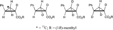 Graphical abstract: Efficient syntheses of four stable-isotope labeled (1R)-menthyl (1S,2S)-(+)-2-phenylcyclopropanecarboxylates