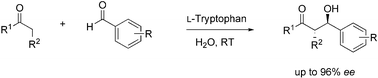 Graphical abstract: Asymmetric aldol reactions catalyzed by tryptophan in water