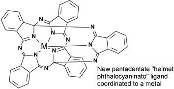 Graphical abstract: Racemic iron(iii) and cobalt(iii) complexes containing a new pentadentate “helmet” phthalocyaninato ligand