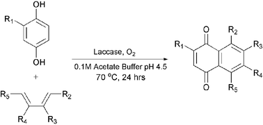 Graphical abstract: One-pot synthesis of 1,4-naphthoquinones and related structures with laccase
