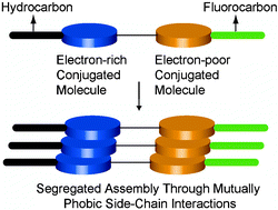 Graphical abstract: Segregated assemblies in bridged electron-rich and electron-poor π-conjugated moieties