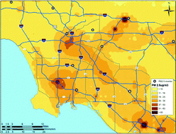 Graphical abstract: A land use regression model for predicting ambient fine particulate matter across Los Angeles, CA