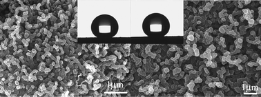 Graphical abstract: Novel carbon nanostructures of caterpillar-like fibers and interwoven spheres with excellent surface super-hydrophobicity produced by chemical vapor deposition