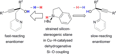 Graphical abstract: Kinetic resolution of donor-functionalised tertiary alcohols by Cu–H-catalysed stereoselective silylation using a strained silicon-stereogenic silane