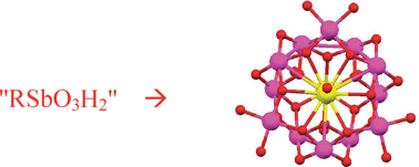 Graphical abstract: Arylstibonic acids [H8(RSb)12O28]; precursors to organometallic isopolyoxostibonates [Na2H9(RSb)12O30]−, (R = aryl)