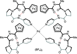Graphical abstract: β-Turn-structure-assembled palladium complexes by complexation-induced self-organization of ferrocene–dipeptide conjugates