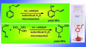 Graphical abstract: Highly-selective and high-speed Claisen rearrangement induced with subcritical water microreaction in the absence of catalyst