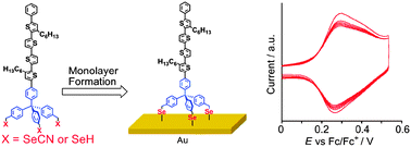 Graphical abstract: Synthesis of tripodal anchor units bearing selenium functional groups and their adsorption behaviour on gold