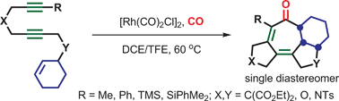 Graphical abstract: One-step formation of fused tetracyclic skeletons from cyclohexene-diynes and carbon monoxide through Rh(i)-catalyzed [2 + 2 + 2 + 1] cycloaddition reaction