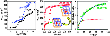 Graphical abstract: Stepwise and hysteretic sorption of N2, O2, CO2, and H2 gases in a porous metal–organic framework [Zn2(BPnDC)2(bpy)]
