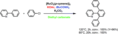 Graphical abstract: Diethyl carbonate as a solvent for ruthenium catalysed C–H bond functionalisation