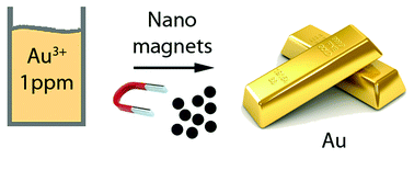 Graphical abstract: Gold adsorption on the carbon surface of C/Co nanoparticles allows magnetic extraction from extremely diluted aqueous solutions