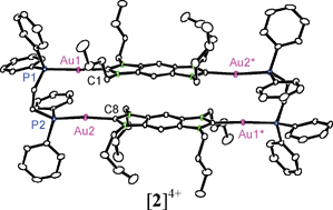Graphical abstract: A tetranuclear molecular rectangle from four gold(I) atoms linked by dicarbene and diphosphine ligands