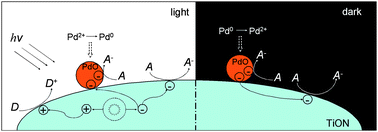 Graphical abstract: Memory antibacterial effect from photoelectron transfer between nanoparticles and visible light photocatalyst