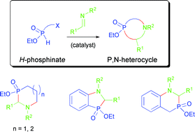 Graphical abstract: Facile P,N-heterocycle synthesis via tandem aminomethylation–cyclization of H-phosphinate building blocks