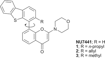 Graphical abstract: Atropisomeric 8-arylchromen-4-ones exhibit enantioselective inhibition of the DNA-dependent protein kinase (DNA-PK)