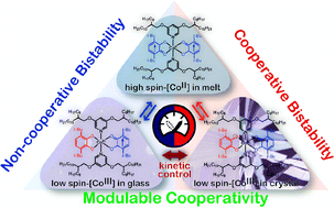Graphical abstract: Modulable cooperativity in a valence tautomeric complex functionalized with branched alkyl chains
