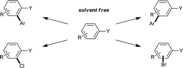 Graphical abstract: Solvent free catalytic C–H functionalisation