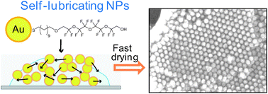 Graphical abstract: Self-lubricating nanoparticles: self-organization into 3D-superlattices during a fast drying process