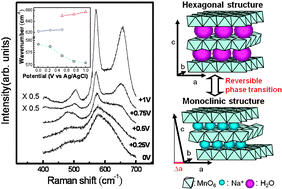 Graphical abstract: Reversible phase transformation of MnO2 nanosheets in an electrochemical capacitor investigated by in situRaman spectroscopy