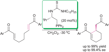 Graphical abstract: Enantioselective intramolecular Rauhut–Currier reaction catalyzed by chiral phosphinothiourea