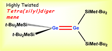 Graphical abstract: A blue digermene (t-Bu2MeSi)2Ge [[double bond, length as m-dash]] Ge(SiMet-Bu2)2
