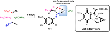 Graphical abstract: Stereoselective synthesis of complex polycyclic aziridines: use of the Brønsted acid-catalyzed aza-Darzens reaction to prepare an orthogonally protected mitomycin C intermediate with maximal convergency