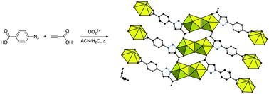 Graphical abstract: Uranyl triazolate formation via an in situ Huisgen 1,3-dipolar cycloaddition reaction