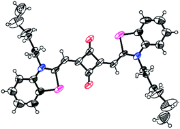 Graphical abstract: Crystal structures of a benzoselenazole-derived squarylium cyanine dye and three derivatives substituted at the central squaric ring