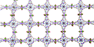 Graphical abstract: A bifunctionalized porous material containing discrete assemblies of copper-porphyrins and calixarenes metallated by ion diffusion